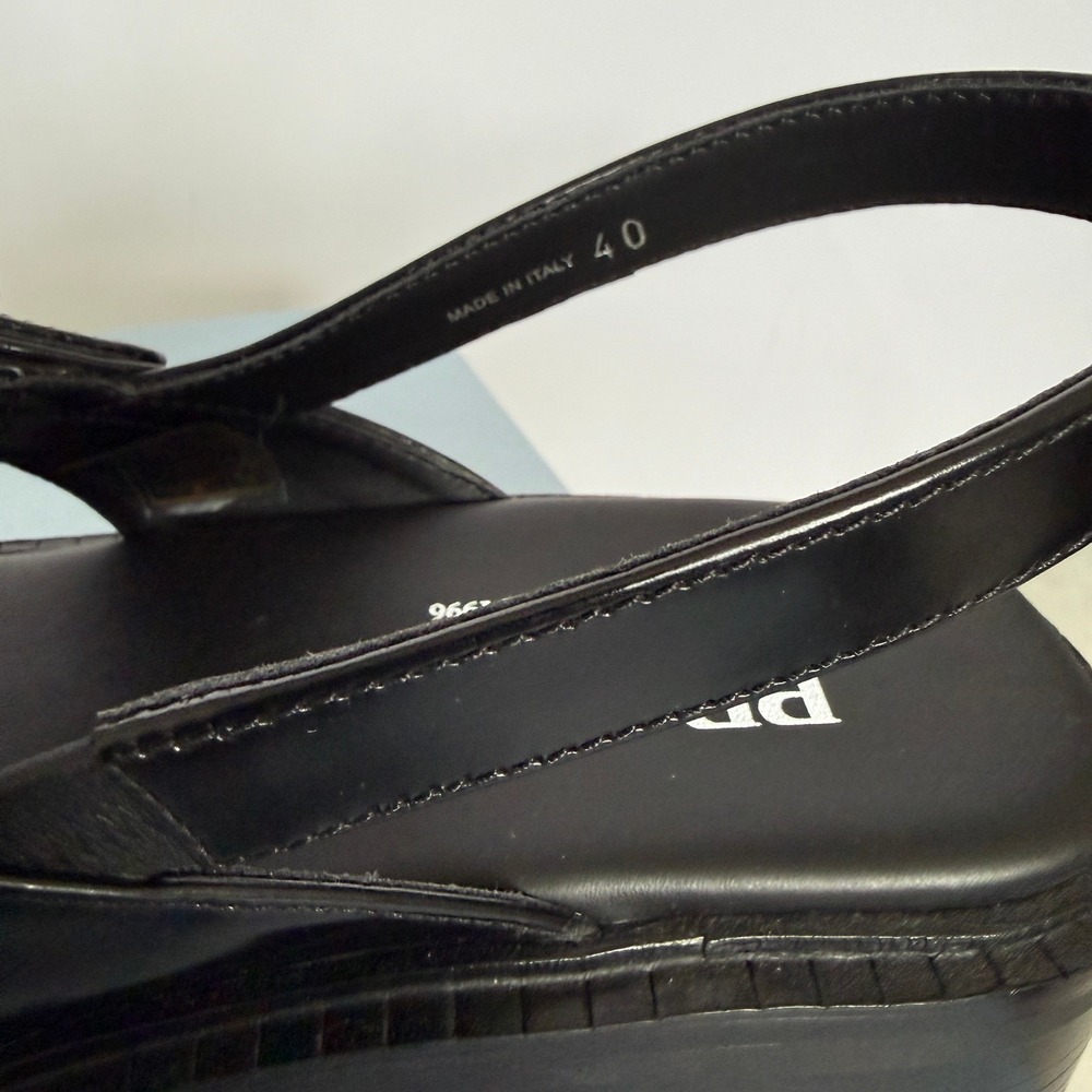 Prada 1X962N Women's Leather slingback sandals shoes, size 37 (US 7) - Picture 13 of 15